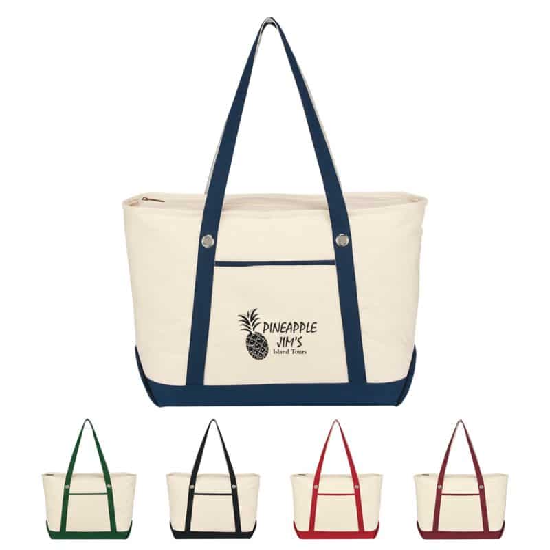 Custom Large Cotton Canvas Sailing Tote Bag with logo