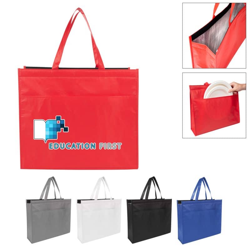 Custom Matte Cooler Tote Bag With 100% Rpet Material with logo