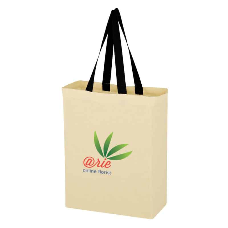 Custom Natural Cotton Canvas Grocery Tote Bag with logo - 4