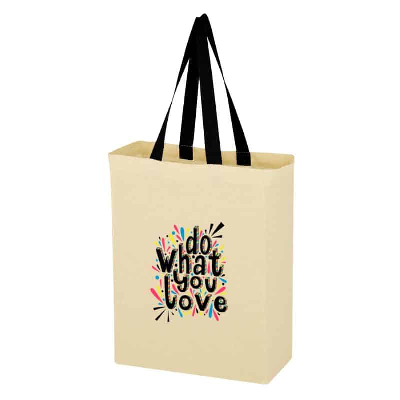 Custom Natural Cotton Canvas Grocery Tote Bag with logo - 1