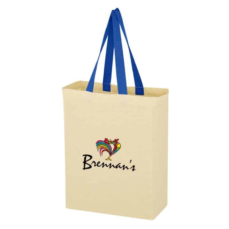 Custom Natural Cotton Canvas Grocery Tote Bag with logo - 2