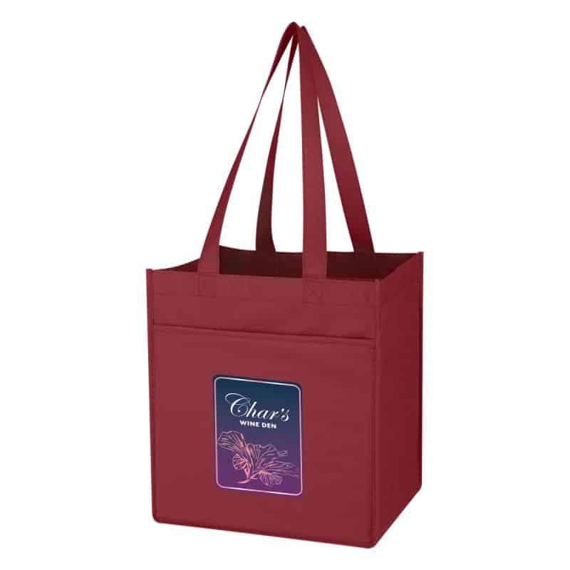 Custom Non-woven 6 Bottle Wine Tote Bag with logo - 6