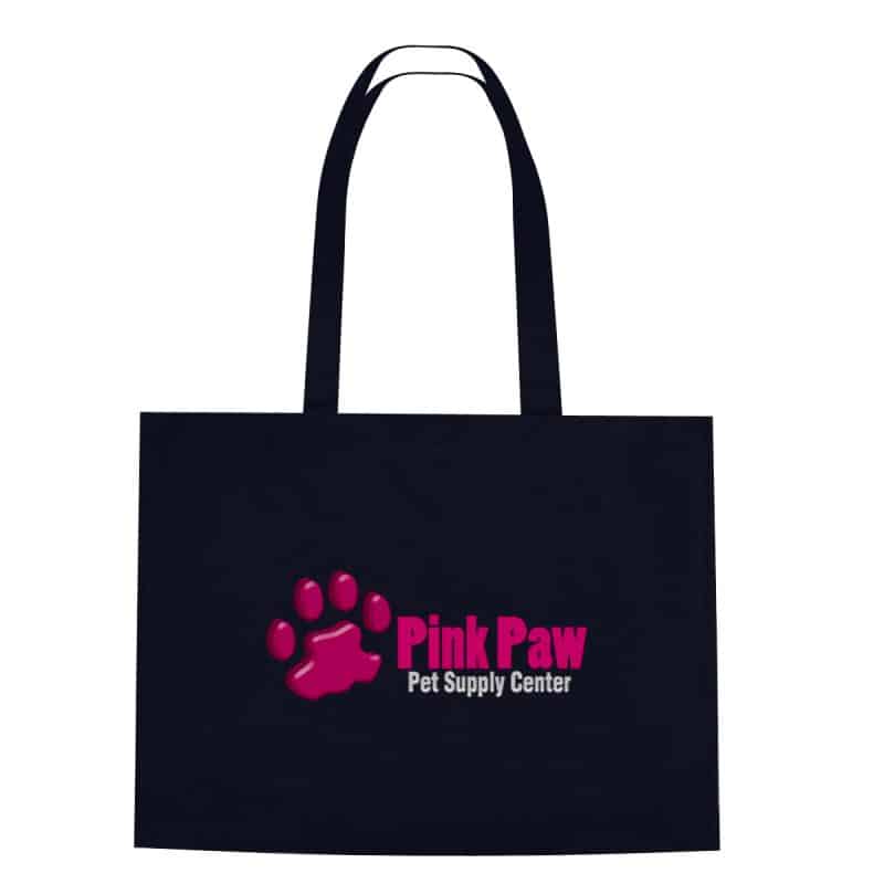 Custom Non-woven Shopper Tote Bag With Hook And Loop Closure with logo - 2