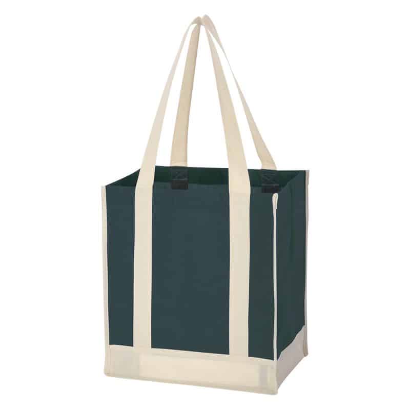 Custom Non-woven Two-tone Shopper Tote Bag with logo - 5