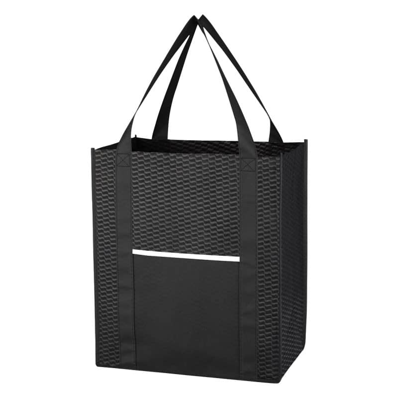Custom Non-woven Wave Shopper Tote Bag with logo - 5
