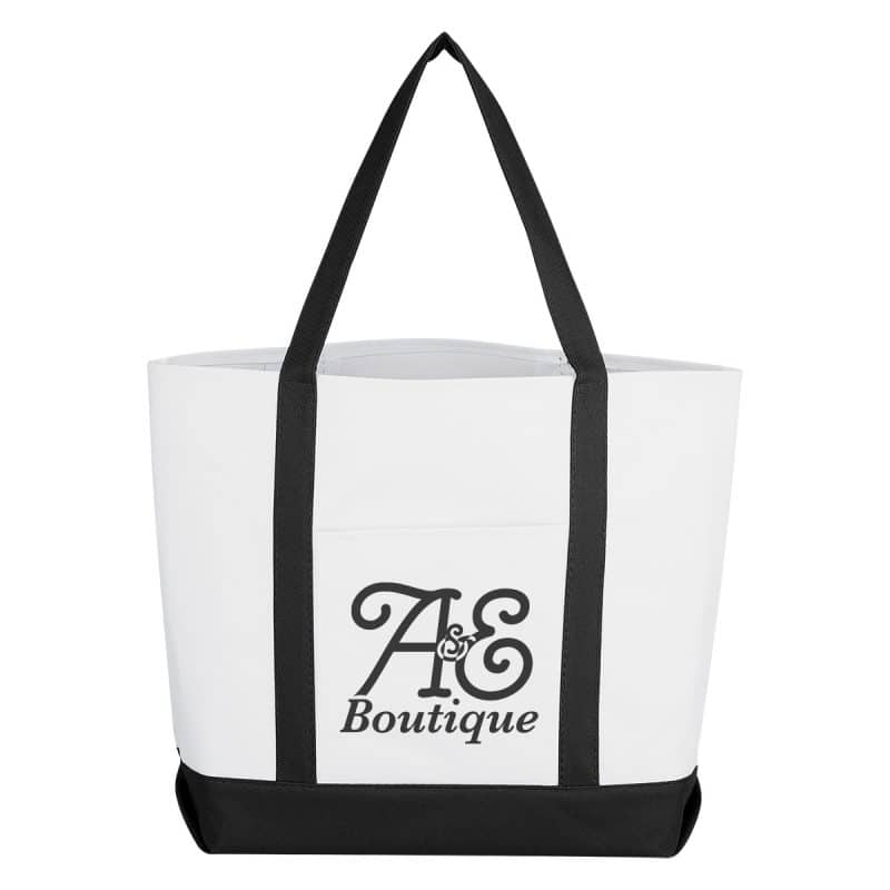 Custom Pocket Shopper Tote Bag with logo - 1