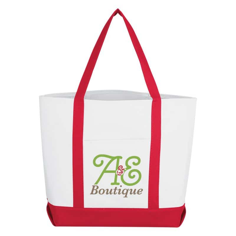 Custom Pocket Shopper Tote Bag with logo - 7