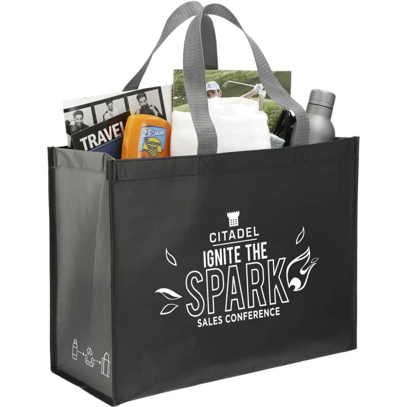 Custom rPET Laminated Matte Shopper Tote with logo - 2