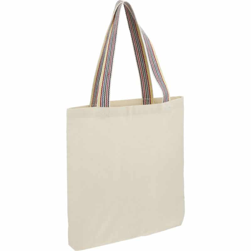 Custom Rainbow Recycled 6oz Cotton Convention Tote with logo - 1