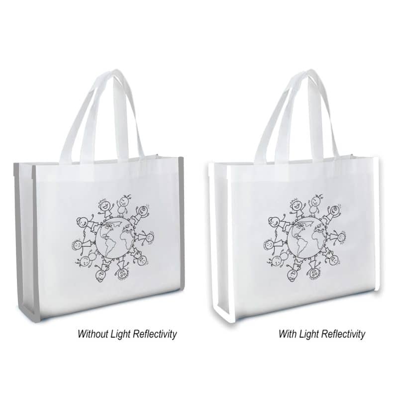 Custom Reflective Non-woven Coloring Tote Bag With Crayons with logo - 2