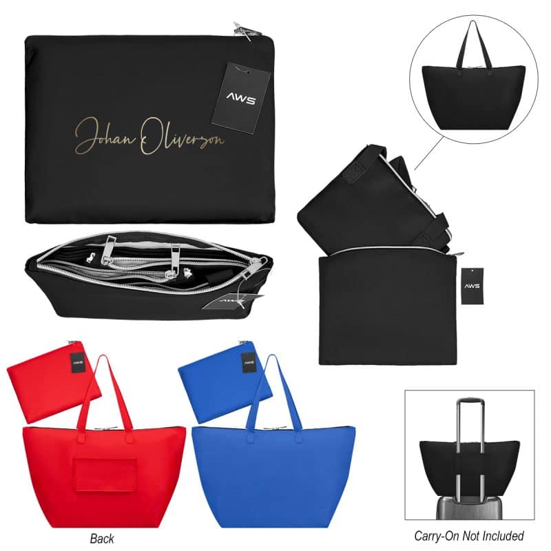 Custom Aws Buchanan Packable Tote Bag with logo