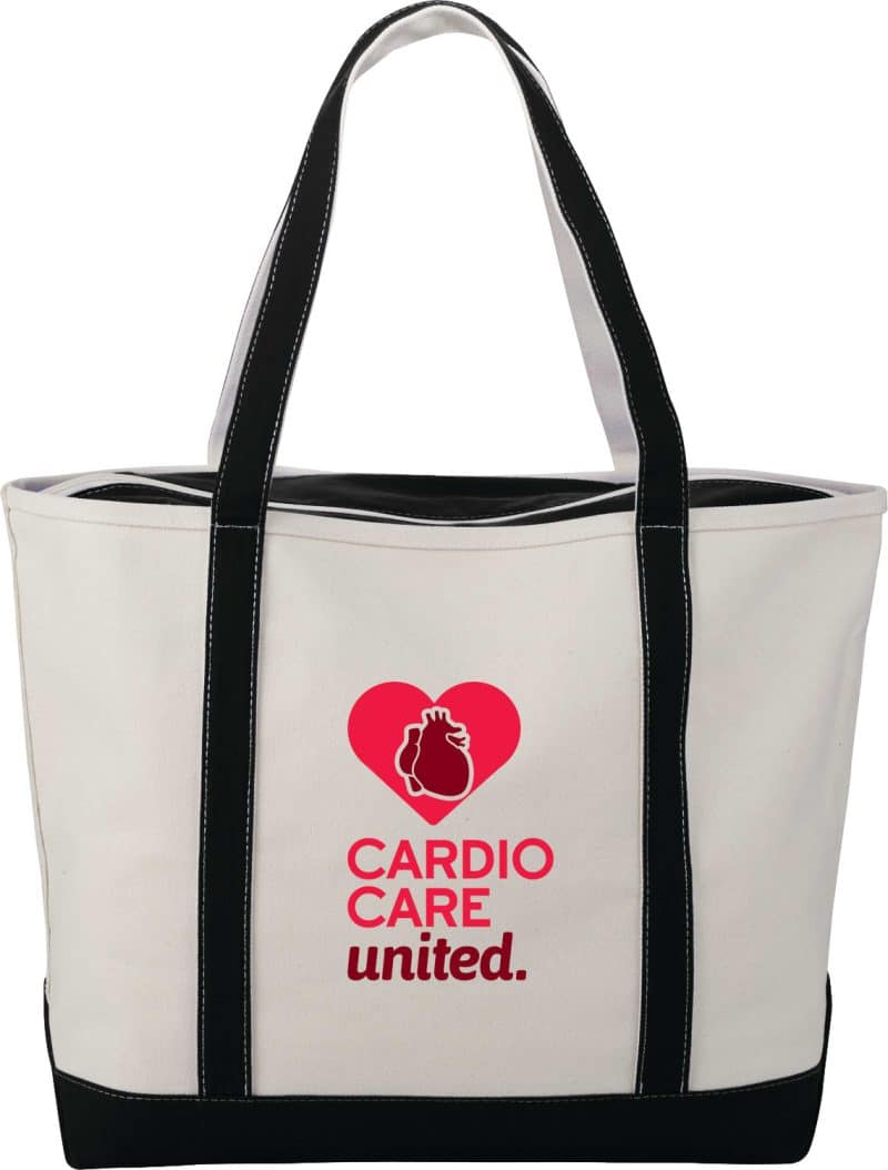 Custom Baltic 24oz Cotton Canvas Tall Zippered Boat Tote with logo - 2