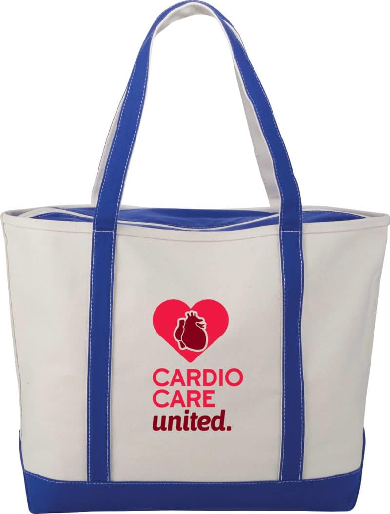 Custom Baltic 24oz Cotton Canvas Tall Zippered Boat Tote with logo - 6