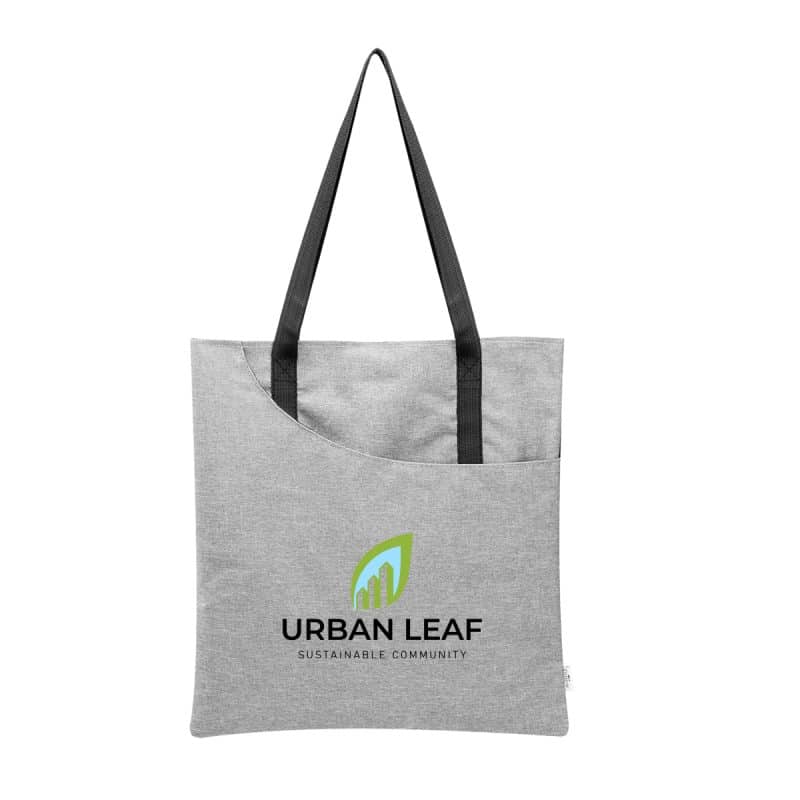 Custom Swoop Heathered Rpet Tote Bag with logo - 2