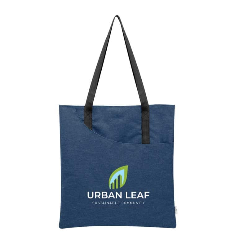 Custom Swoop Heathered Rpet Tote Bag with logo - 5