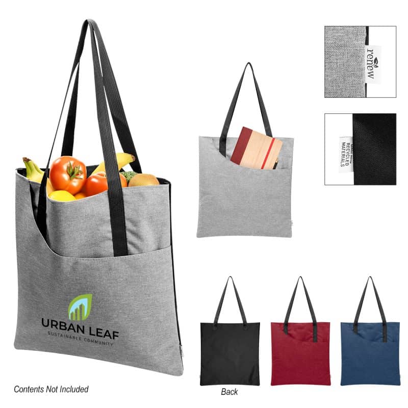 Custom Swoop Heathered Rpet Tote Bag with logo
