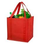 Custom 12-1/2"W x 13"H x 8"Gusset - "MEGA" Grocery Shopping Tote Bag with logo - 7