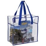 Custom 12"W x 12"H x 6"Gusset – "ARETE" Clear Vinyl Stadium Compliant Tote Bag with Zipper with logo - 2