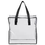 Custom 12"W x 12"H x 6"Gusset – "ARETE" Clear Vinyl Stadium Compliant Tote Bag with Zipper with logo - 3