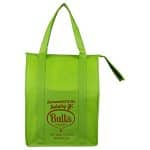 Custom 12"W x 16"H x 10"Gusset - "SUPER COOLER" Large Insulated Cooler Zipper Tote Bag with logo - 4