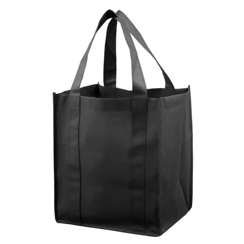 Custom 13"W x 15"H x 10"Gusset -"SUPER MEGA" Grocery Shopping Tote Bag with logo - 3