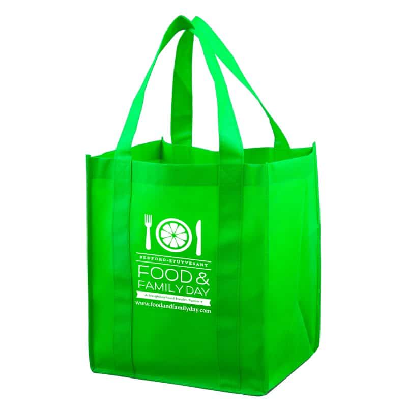 Custom 13"W x 15"H x 10"Gusset -"SUPER MEGA" Grocery Shopping Tote Bag with logo - 6