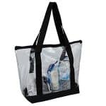 Custom 19"W x 13 ½"H x 6"Gusset - "BONDI" Jumbo Clear Zippered Tote Bag with logo - 1