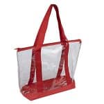 Custom 19"W x 13 ½"H x 6"Gusset - "BONDI" Jumbo Clear Zippered Tote Bag with logo - 8