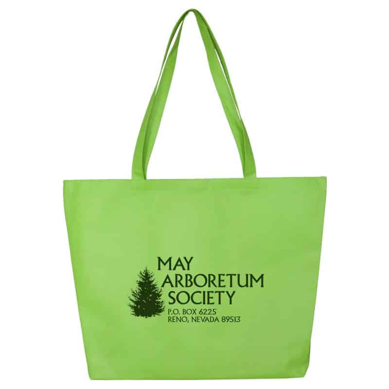 Custom 21"W x 15"H x 5" Gusset - "CAROLINA" Large Shopping and Beach Tote Bag With Hook & Loop Fastener with logo - 6
