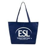 Custom 21"W x 15"H x 5" Gusset - "CAROLINA" Large Shopping and Beach Tote Bag With Hook & Loop Fastener with logo - 7