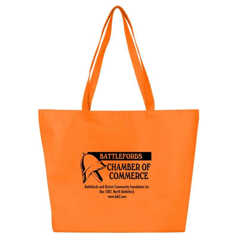 Custom 21"W x 15"H x 5" Gusset - "CAROLINA" Large Shopping and Beach Tote Bag With Hook & Loop Fastener with logo - 8