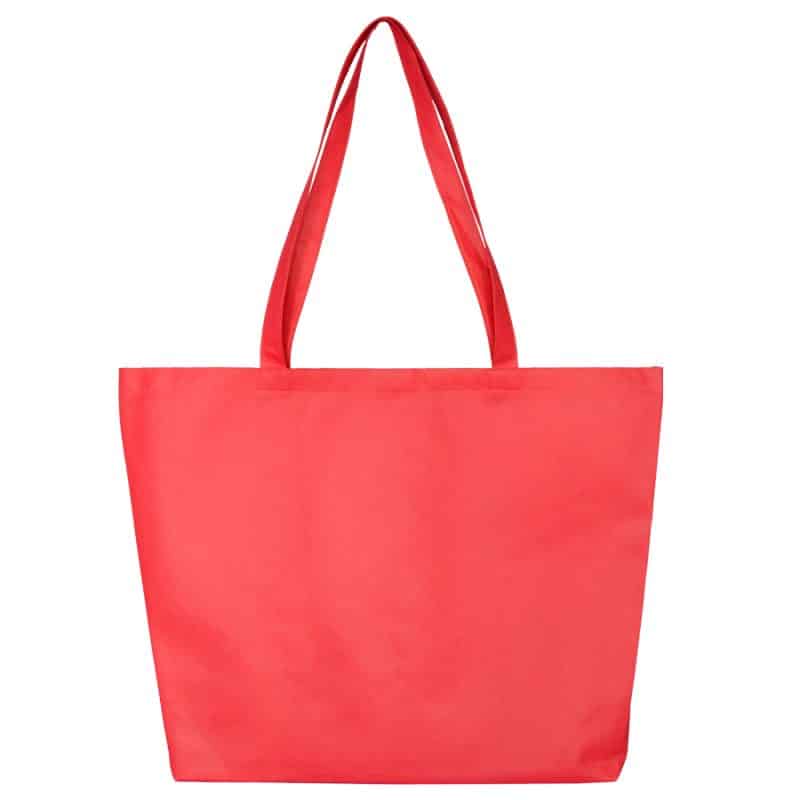 Custom 21"W x 15"H x 5" Gusset - "CAROLINA" Large Shopping and Beach Tote Bag With Hook & Loop Fastener with logo - 9