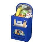 Custom 7"W x 10"H x 5"Gusset - "ARCTIC CHILL" Tall Insulated Cooler Lunch Tote with Hook & Loop Closure with logo - 6