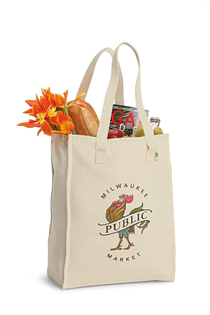 Custom AWARE™ Recycled Cotton Market Tote Bag - Natural with logo