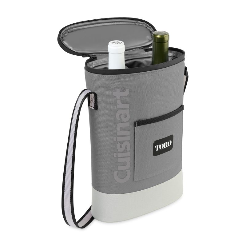 Custom Cuisinart Outdoors™ Bottle Cooler Tote - Medium Grey with logo - 2