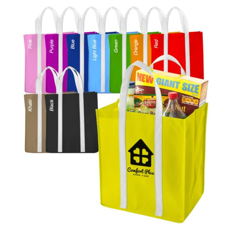 Custom Custom Two Tone Tote Bags with logo