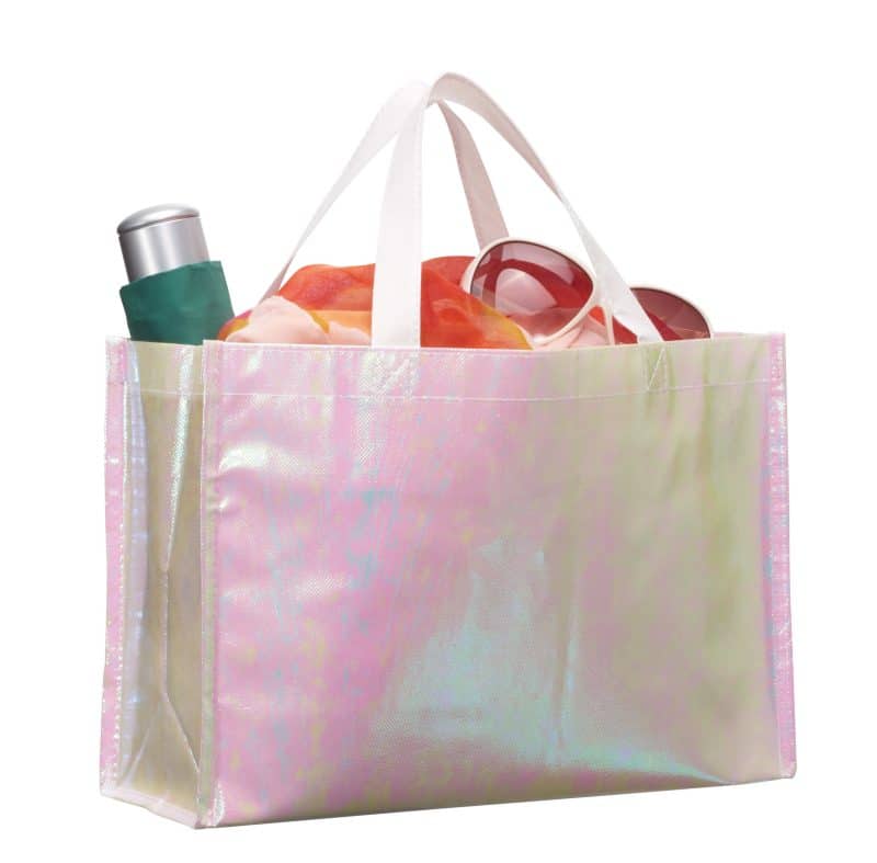 Custom Iridescent Non-Woven Shopper Tote with logo - 6