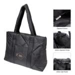 Custom Luxe Quilted Puffer Tote Bag with logo