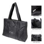 Custom Luxe Quilted Puffer Tote Bag with logo - 2