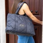 Custom Luxe Quilted Puffer Tote Bag with logo - 3