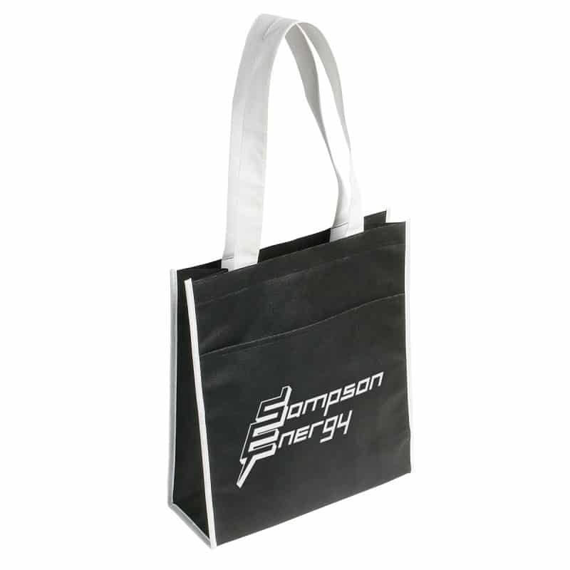 Custom Peak Non-Woven Tote Bag with Pocket with logo - 2