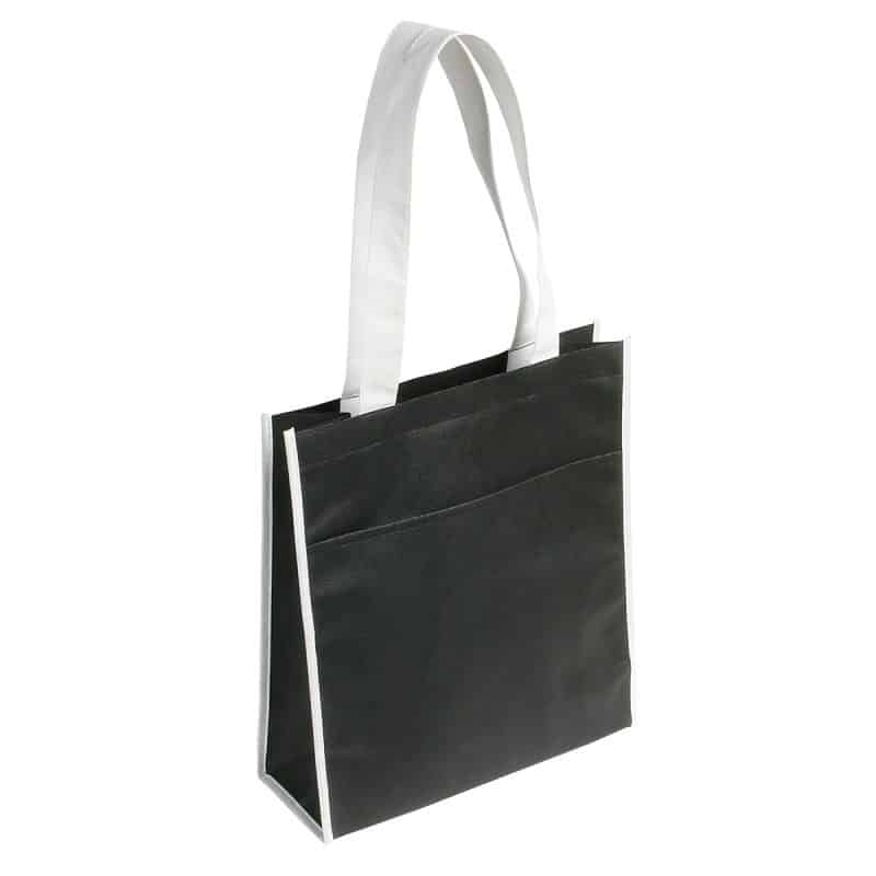 Custom Peak Non-Woven Tote Bag with Pocket with logo - 3