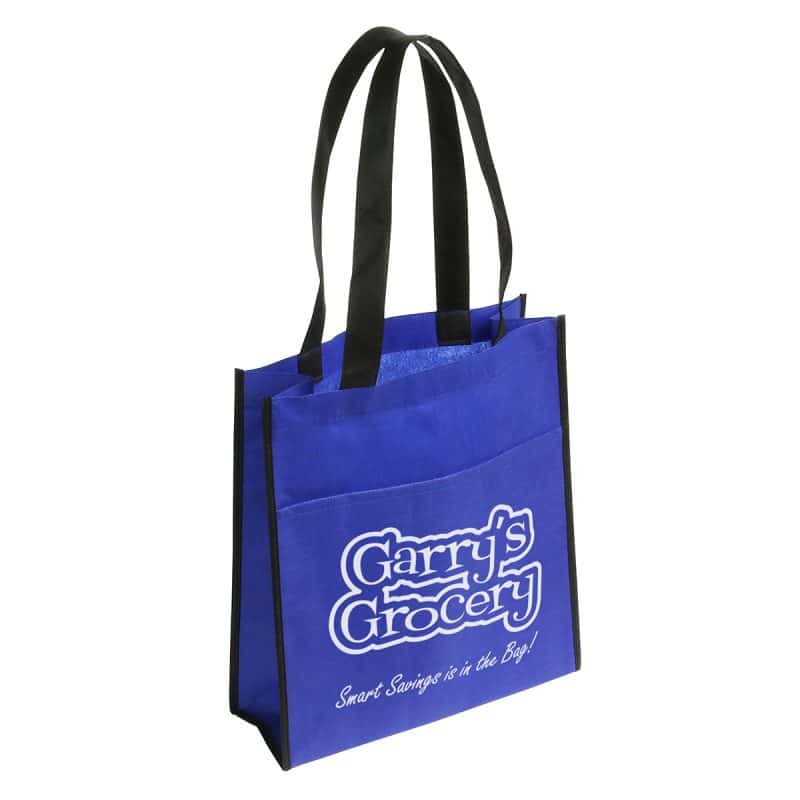 Custom Peak Non-Woven Tote Bag with Pocket with logo - 4