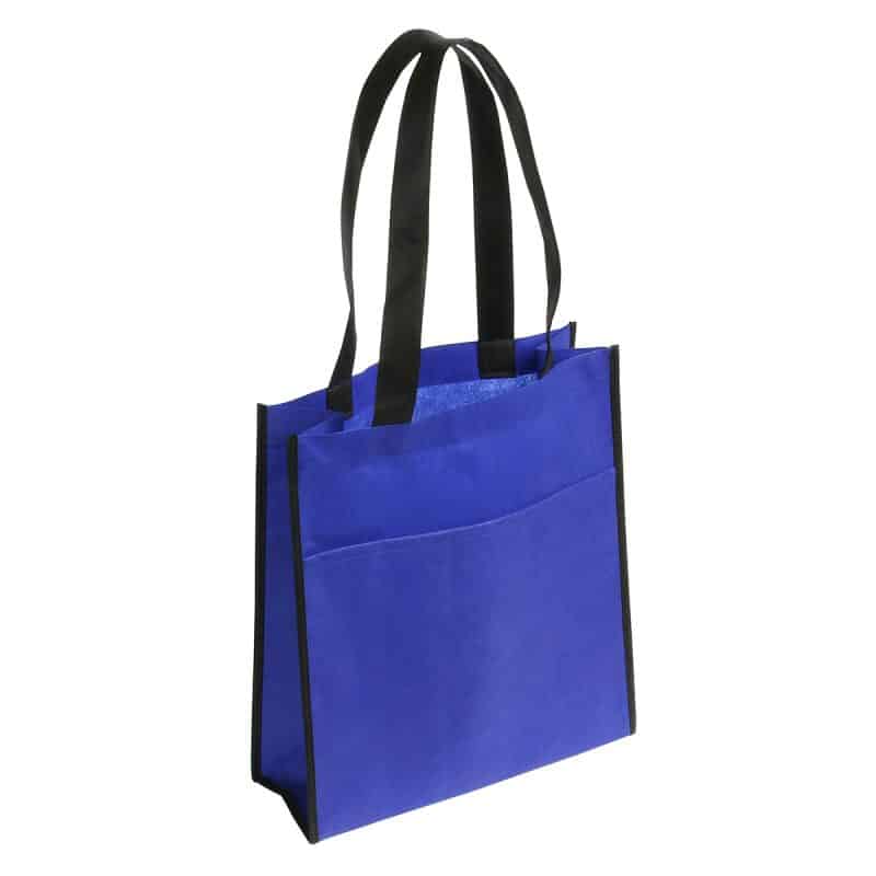 Custom Peak Non-Woven Tote Bag with Pocket with logo - 5