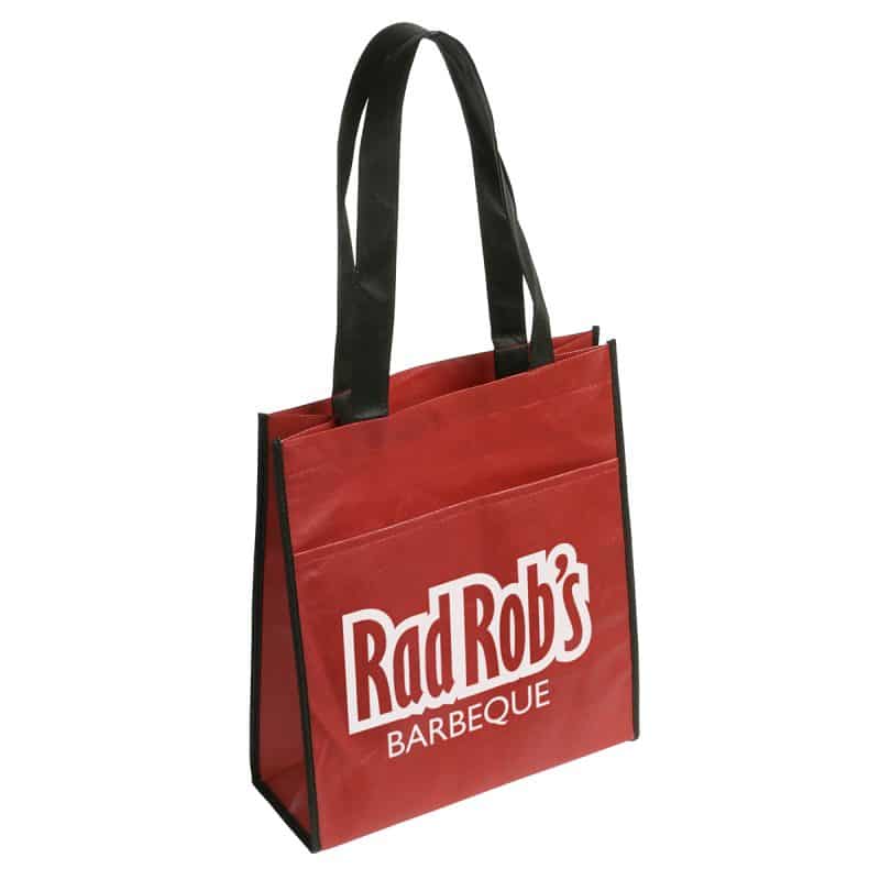 Custom Peak Non-Woven Tote Bag with Pocket with logo - 6