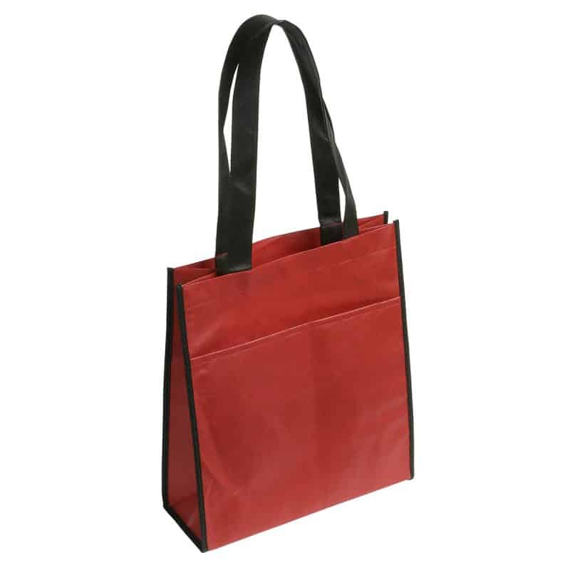 Custom Peak Non-Woven Tote Bag with Pocket with logo - 7