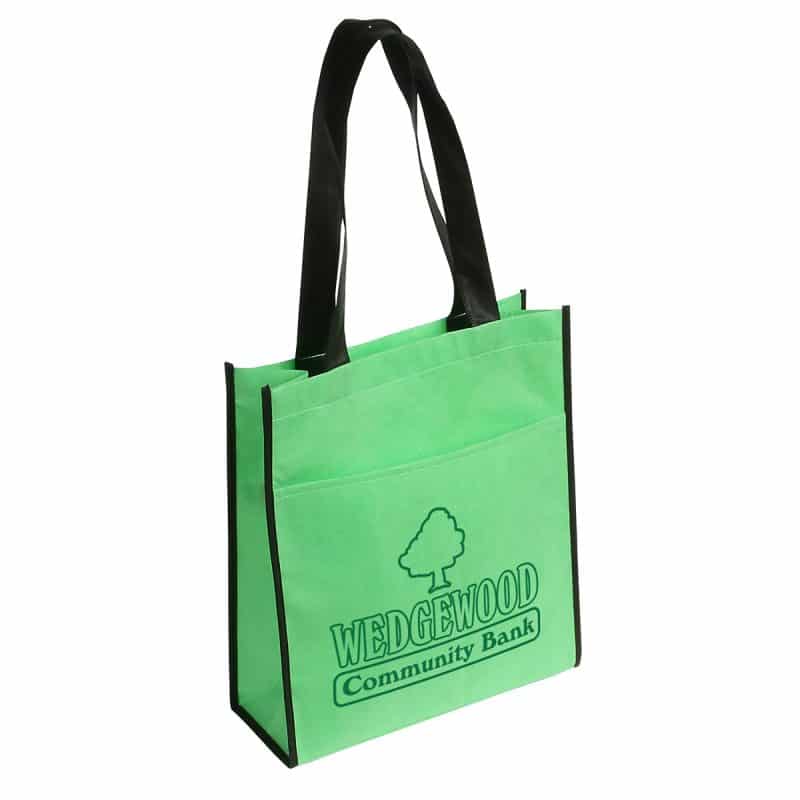 Custom Peak Non-Woven Tote Bag with Pocket with logo - 8