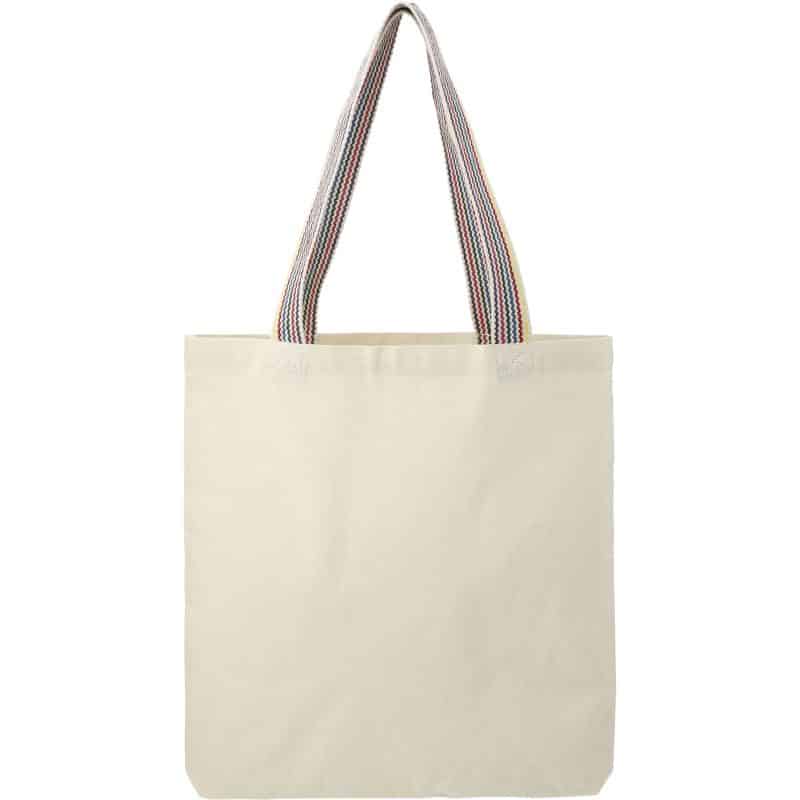 Custom Rainbow Recycled 6oz Cotton Convention Tote with logo - 6