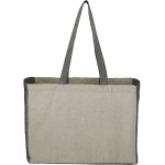 Custom Recycled Cotton Contrast Side Shopper Tote with logo - 1
