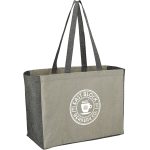 Custom Recycled Cotton Contrast Side Shopper Tote with logo - 2